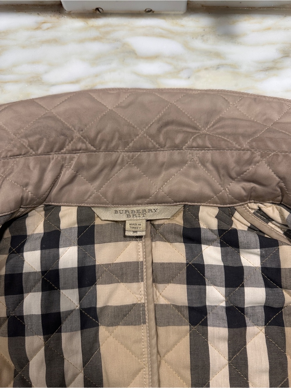 Burberry Quilted Tan Button-Front Jacket - Picture 8 of 8